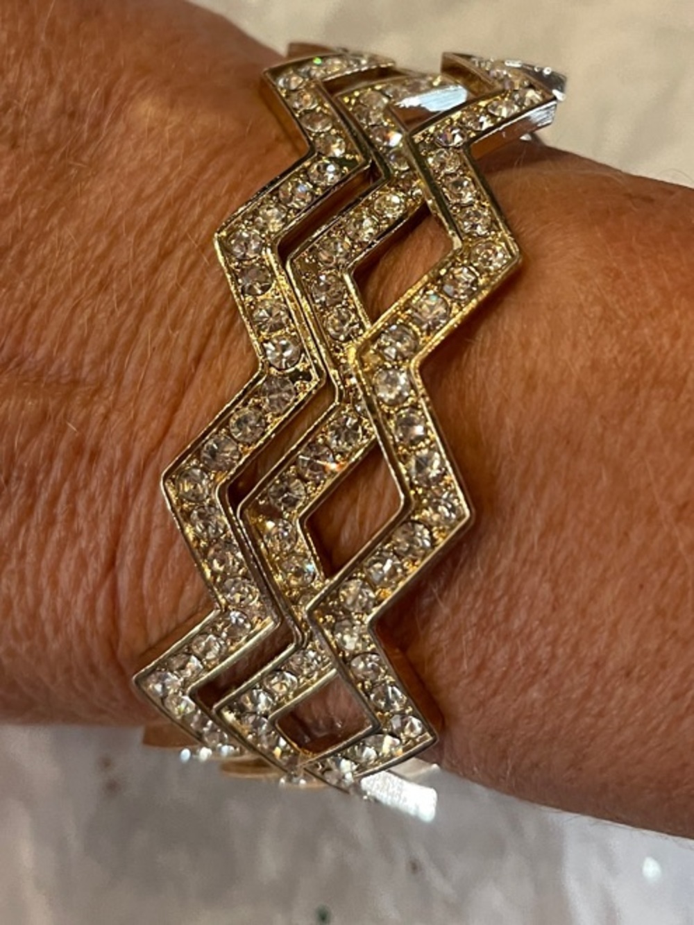 Gold Faceted Bangle Bracelets - Set of 3